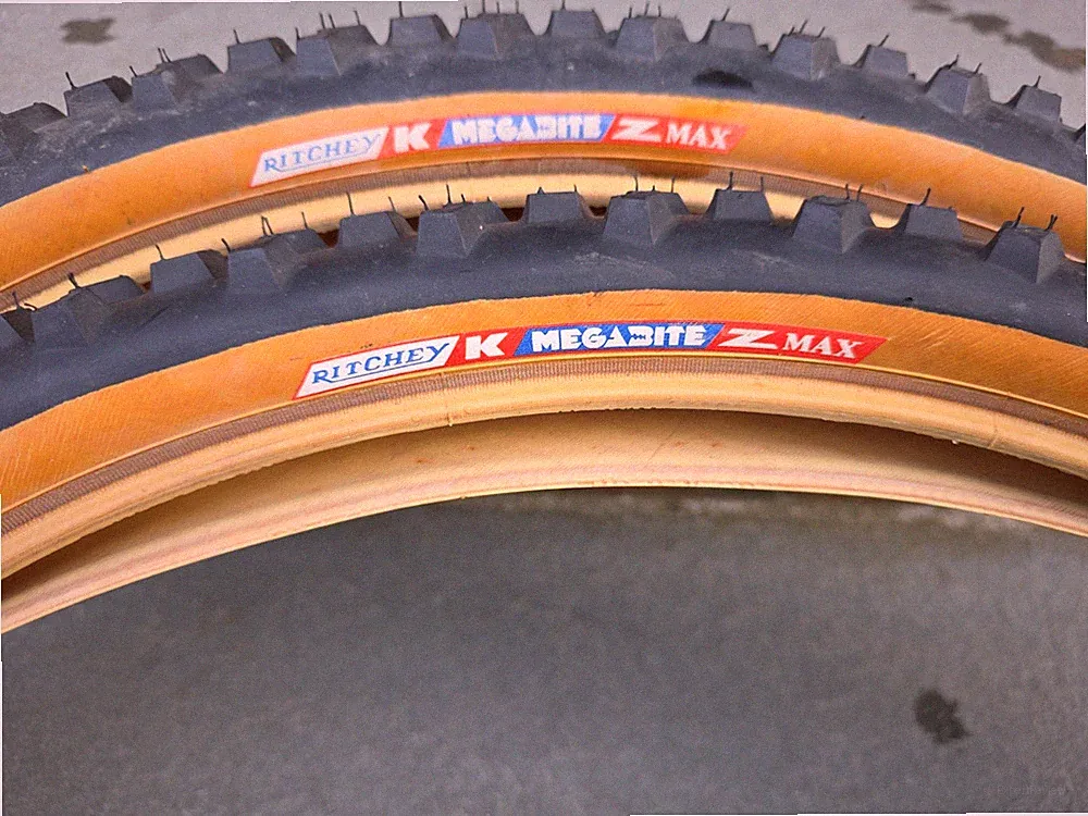 Pair 2 Vintage Ritchey K Mega Bite Z Max MTB Tire 26x2.1 Folding Black Skinwall