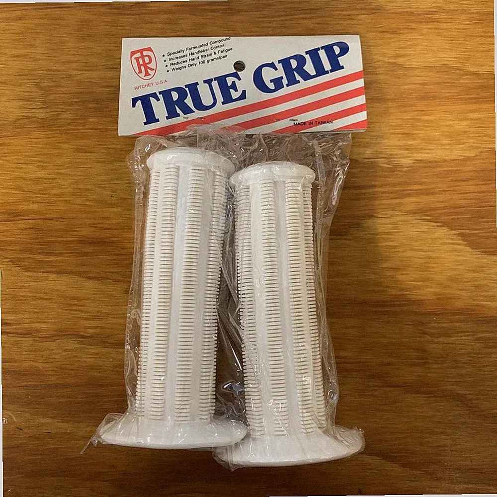 RITCHEY TRUE GRIP WHITE BMX BICYCLE GRIPS FIT BMX SCHWINN & OTHERS NEW